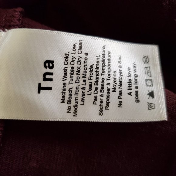 Aritzia TNA French Terry Sweatshirt Boyfriend Oversized Maroon Burgundy Sz M-L - Picture 7 of 7